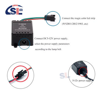 WS2811/WS2812B Εναλλακτικά διευκρινιζόμενο λωρίδιο ελέγχου φωτός έξυπνο πολύχρωμο 9κλειδιά RF τηλεχειριστήριο SP106E