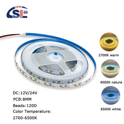 DC12V 24V SMD2835 120D 8mm 4000K Ra70 Πίνακας κοπής με πεδίο LED Φωτεινές λωρίδες για καθρέφτες ματαιοδοξίας μπάνιου