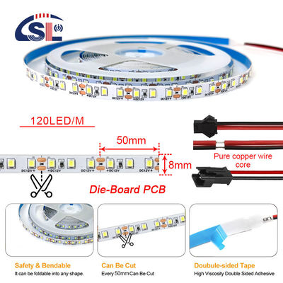 DC12V 24V SMD2835 120D 8mm 4000K Ra70 Πίνακας κοπής με πεδίο LED Φωτεινές λωρίδες για καθρέφτες ματαιοδοξίας μπάνιου