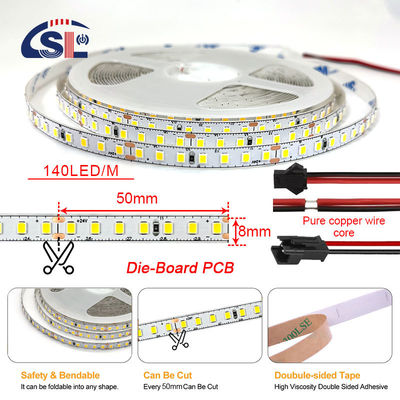 DC12V/24V SMD2835 140D 8mm 3000K Ra70 LED Φωτεινές λωρίδες για καθρέφτες ματαιοδοξίας μπάνιου