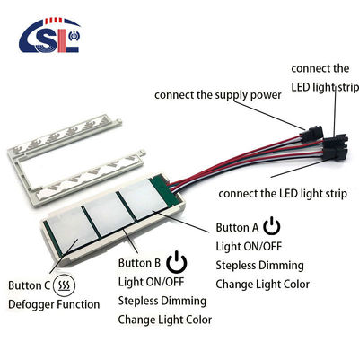 DC12V 12W Split Τρία κουμπιά Stepless Dimming Touch Sensor για Led Mirror του μπάνιου