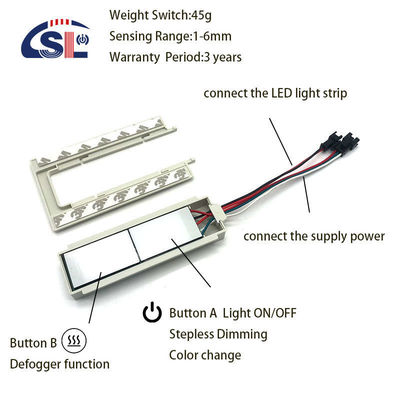 SL 12v Διαχωρισμός Δύο κουμπιά Τρία χρώματα LED Smart Defogger Αισθητήρα ακουστικού διακόπτη 11.8cm*6.6cm*1.3cm