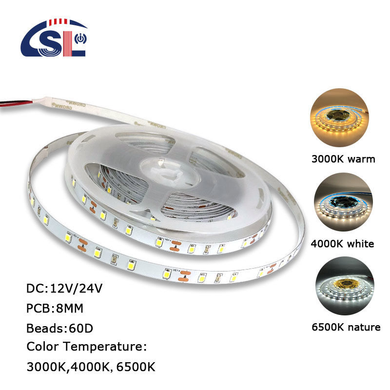 3- DC12V24V 60leds 8mm10mm 3000k 4000k 6500k ηλεκτροπλακέτα SMD2835 Led Strip Light για εσωτερική διακόσμηση