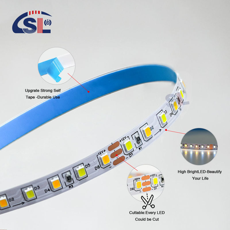 120leds/m 3000k 4000k 6500k CCT Board 8mm SMD2835 Led Strip Light για εξωτερική και εσωτερική διακόσμηση