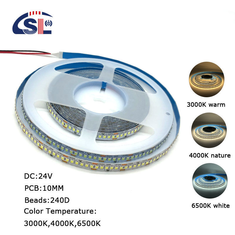 12v24v 240leds 10mm 3000K 4000K 6500K Πίνακα κοπής με πετάγμα διχρωματικό SMD2835 Led Strip Light