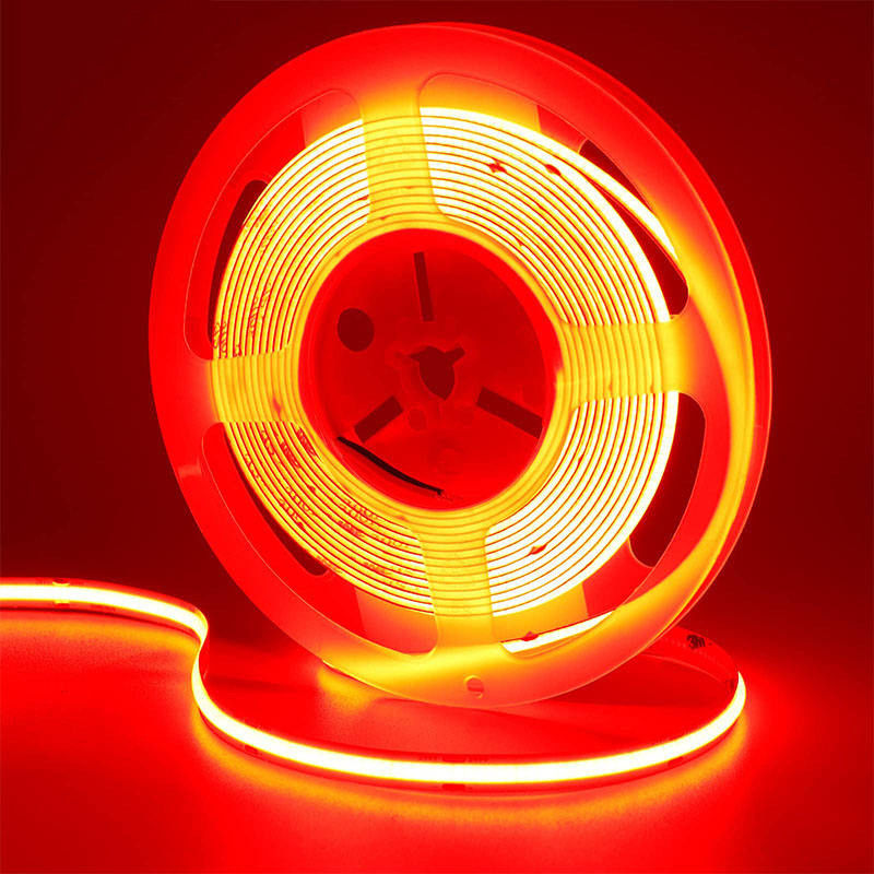 COB Led Strip Light IP20 8mm 12V24V 480leds Κόκκινο για εσωτερική και εξωτερική διακόσμηση