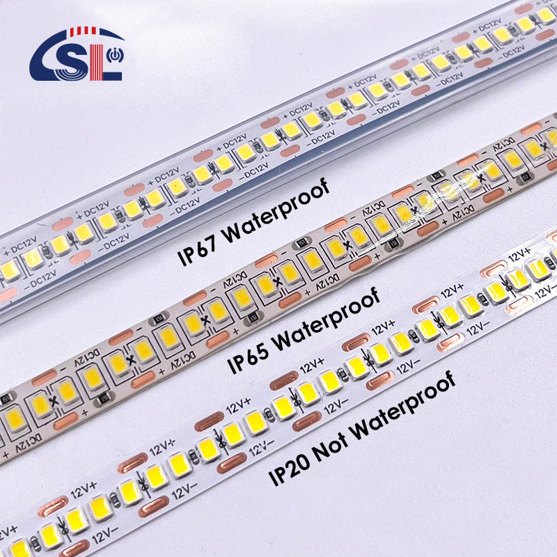 Αδιάβροχο SMD2835 LED Strip Lights 240leds 8mm 24v 12v 3000K 4000K 6500K IP67 IP65 IP20