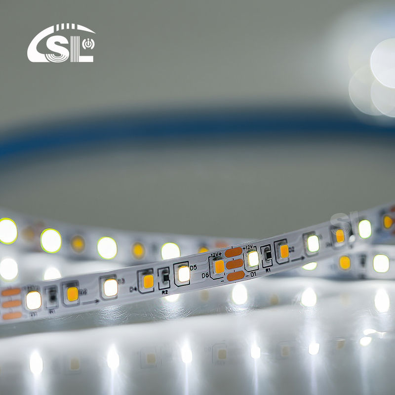 2835 CCT LED Strip 120leds Διπλή λευκή θερμοκρασία χρώματος ρυθμιζόμενη για τα προϊόντα σας