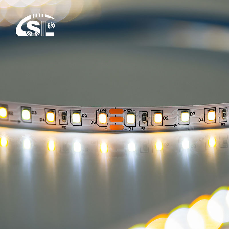 Υψηλό φως 12v24v 8mm 120leds 3000K-6500K CCT Δύο χρώματα πίνακα κοπής πετσέτας SMD2835 LED Strip Light