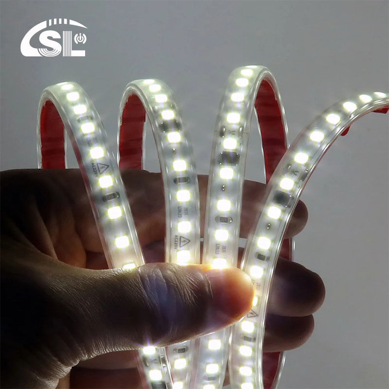 Υψηλό CRI Ra 80 110V220V 8mm 120leds 3000K θερμό λευκό ηλεκτροπλαστικό ευέλικτο SMD2835 φως λωρίδας LED