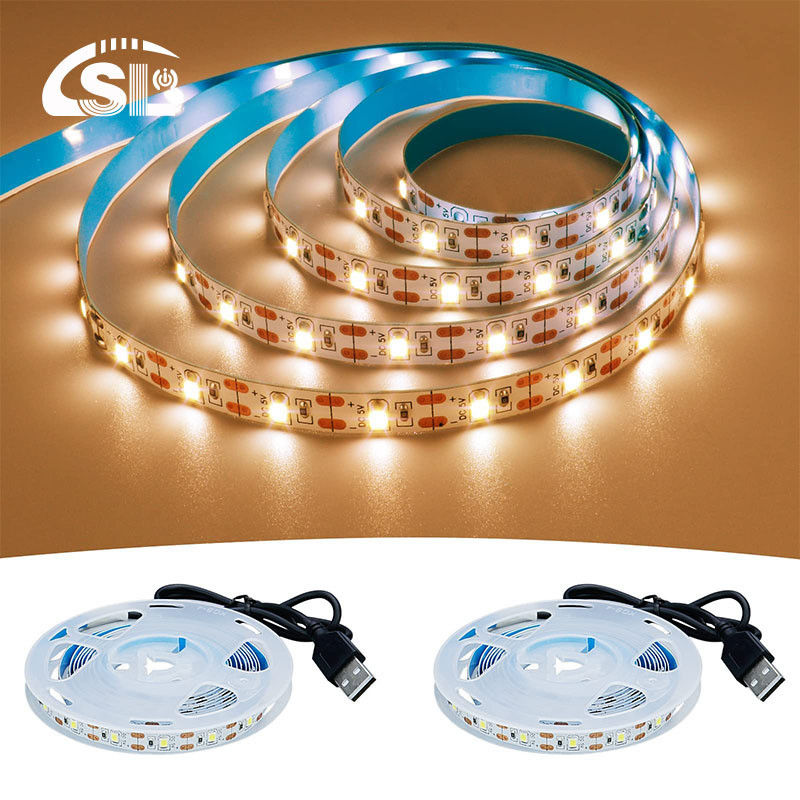 Υποστήριξη χαμηλής ακτινοβολίας 5v 8mm 120leds 3000K Warm White Flexible Electroplate Led Strip Light