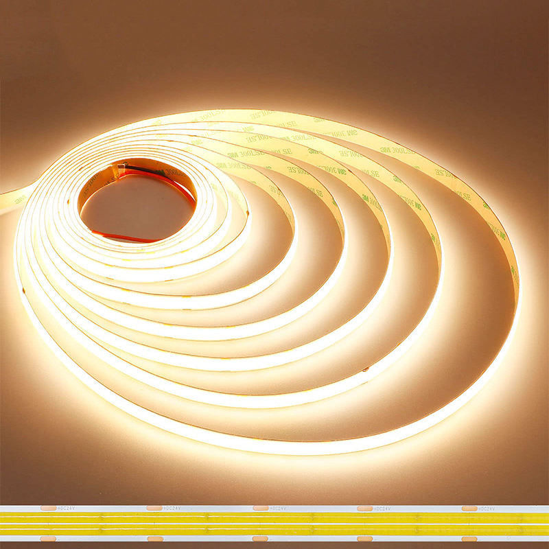 DC12V24V 8mm10mm 320leds 3000K Ζεστό ευέλικτο COB Led Strip Light για εσωτερική διακόσμηση