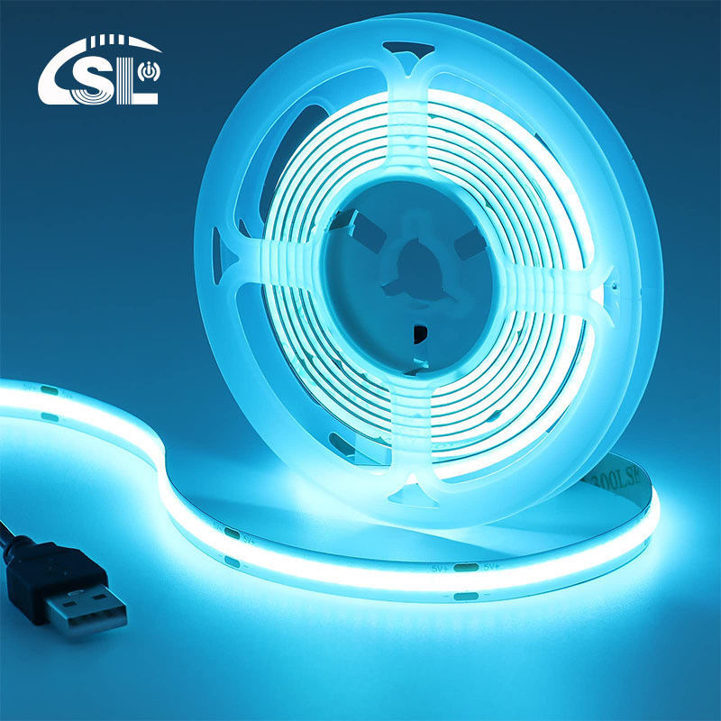 12v24v 8mm 320leds Ice-Blue ευέλικτο COB Led Strip Light για το σχεδιασμό φωτισμού και κυκλωμάτων