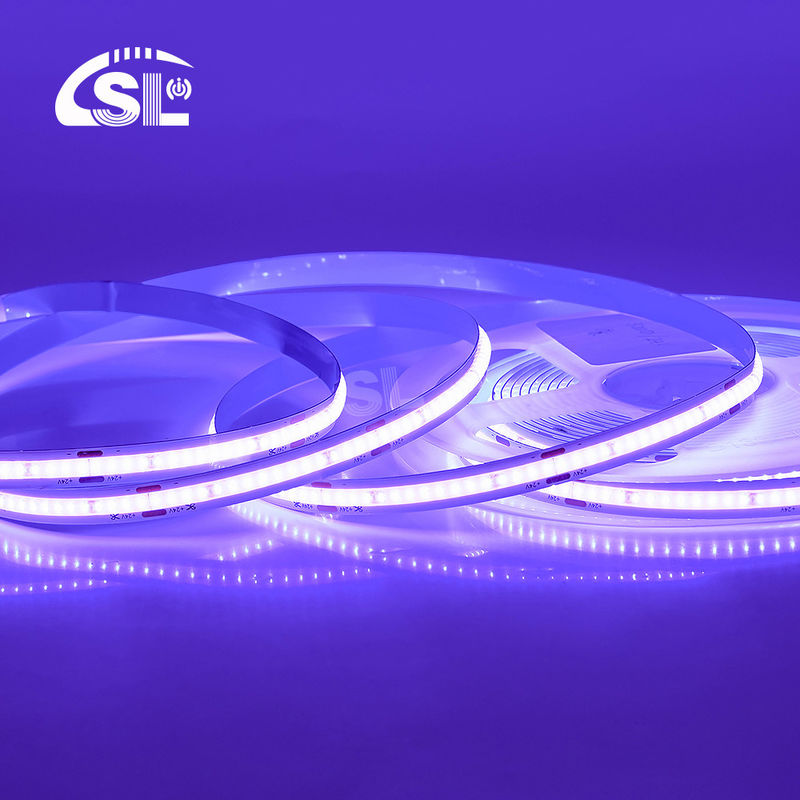 Βιώστε τη μαγεία της ηλεκτροπλακέτας 24VDC COB 320Ds 8mm Ra 85 Purple LED Light Strip