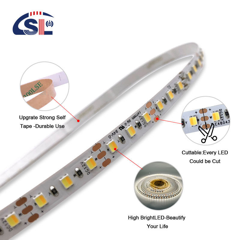 2835 CCT LED Strip 120Leds/m Διπλό λευκό χρώμα ρυθμιζόμενη θερμοκρασία ευέλικτη ταινία