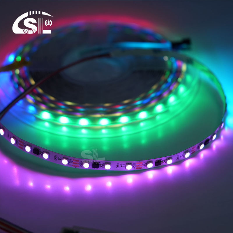 12V WS2811 60Leds Μαγικό Ψηφιακό Πολυχρώμα 5050 Διευθύνσιμο RGB LED Strip Pixel Warm White IP20 Διακοσμητικός ελεγκτής