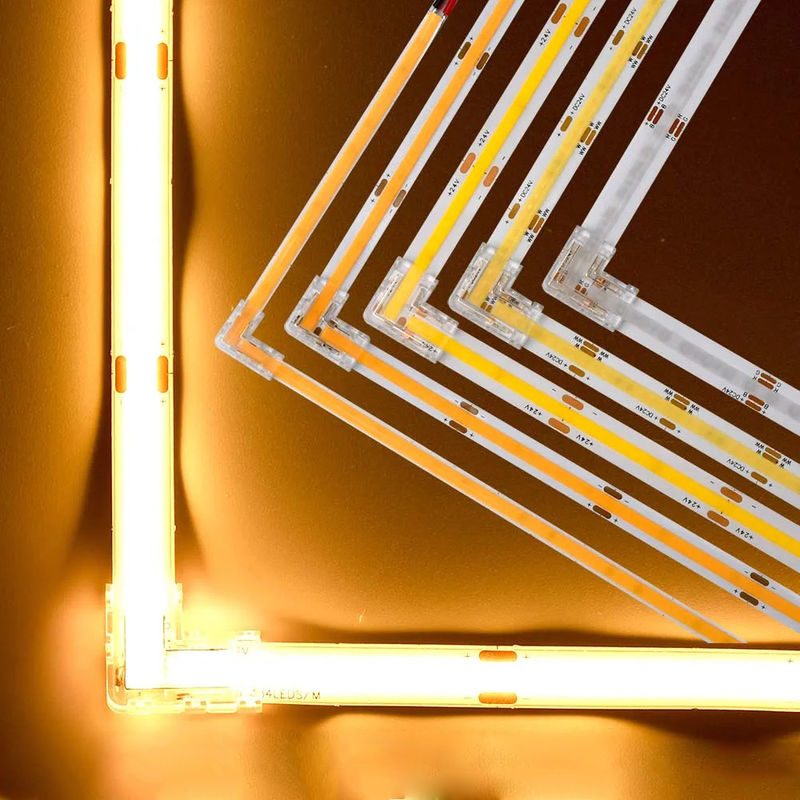 90 μοίρες L σχήμα Κρυστάλλινη δέσμη για COB LED Strip Connector Seamless 2/3pin 5/8/10mm